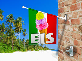 Fahne ITALIENISCHES-EIS V3 inkl. Halterung - 0