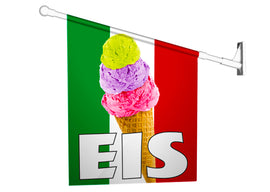 Fahne ITALIENISCHES-EIS V3 inkl. Halterung