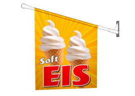 Fahne SOFTEIS Vanille inkl. Halterung