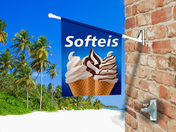 Fahne SOFTEIS Vanille mit Schokosauce inkl. Halterung