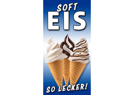 PVC-Banner oder Klebefolie SOFTEIS SO LECKER BB3