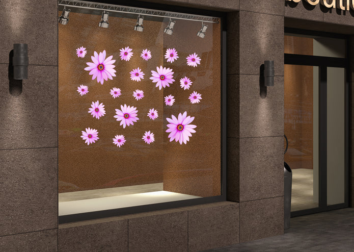 Klebefolie LILA BLUMEN 21 Stück Konturschnitt