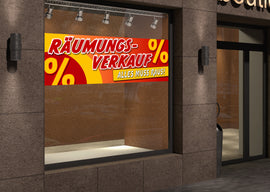 PVC-Banner oder Klebefolie RÄUMUNGSVERKAUF - 0