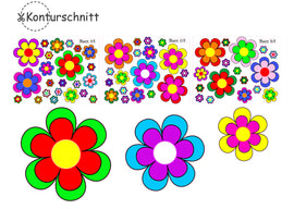 Klebefolie VINTAGE BLUMEN 58 Stück Konturschnitt