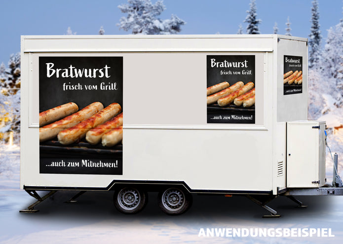 Klebefolie oder Fotokarton BRATWURST frisch vom Grill
