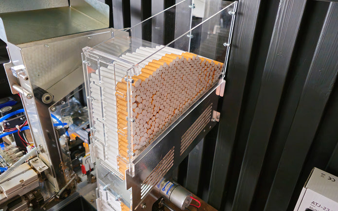 Hülsenbunker für die Brutus 2.1 Stopfmaschine