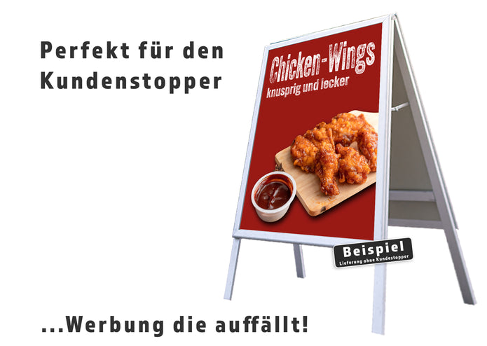 Klebefolie oder Fotokarton CHICKEN-WINGS knusprig und lecker