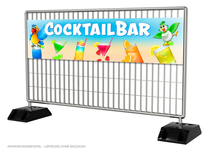PVC-Banner oder Klebefolie COCKTAILBAR Papageien blue Tropical