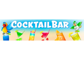 PVC-Banner oder Klebefolie COCKTAILBAR Papageien blue Tropical