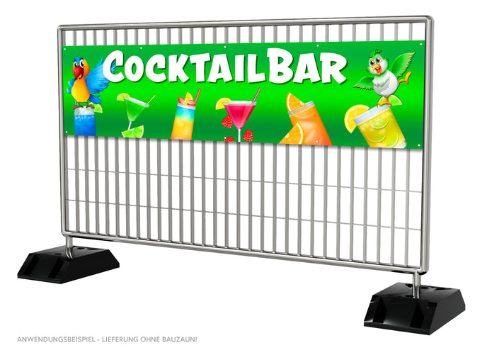 PVC-Banner oder Klebefolie COCKTAILBAR Papageien green Tropical