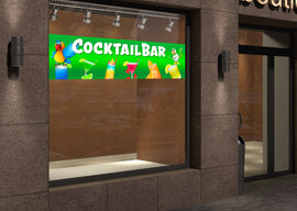 PVC-Banner oder Klebefolie COCKTAILBAR Papageien green Tropical - 0