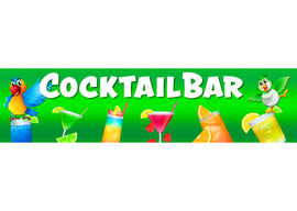 PVC-Banner oder Klebefolie COCKTAILBAR Papageien green Tropical