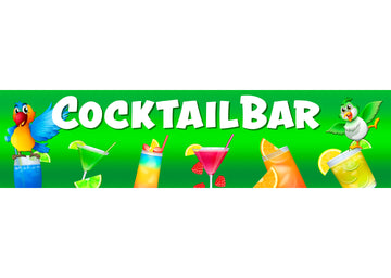 PVC-Banner oder Klebefolie COCKTAILBAR Papageien green Tropical