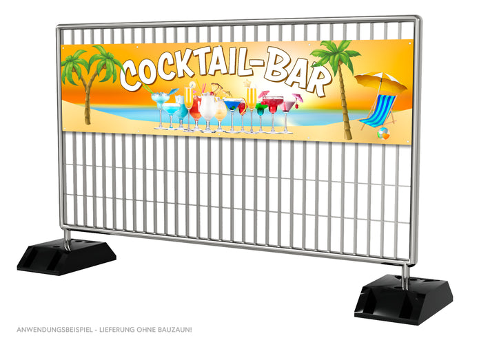 PVC-Banner oder Klebefolie COCKTAILBAR Strand & Palmen