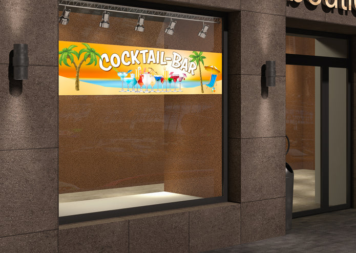 PVC-Banner oder Klebefolie COCKTAILBAR Strand & Palmen