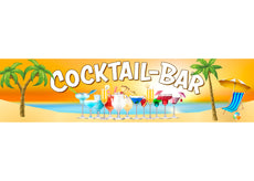 PVC-Banner oder Klebefolie COCKTAILBAR Strand & Palmen-1