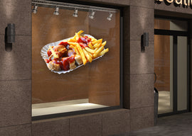 Klebefolie CURRYWURST MIT POMMES Konturschnitt - 0