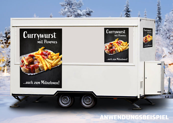 Klebefolie oder Fotokarton CURRYWURST MIT POMMES