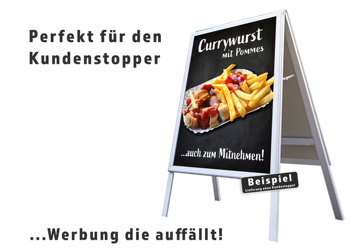Klebefolie oder Fotokarton CURRYWURST MIT POMMES