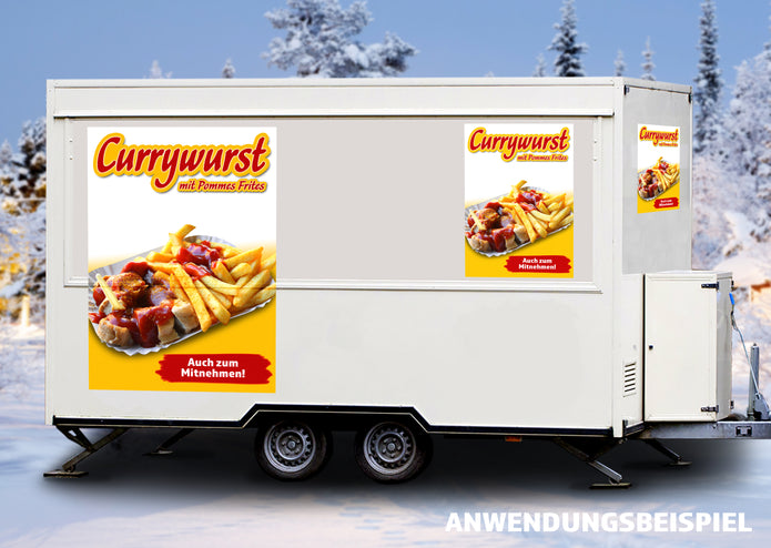 Klebefolie oder Fotokarton CURRYWURST MIT POMMES FRITES