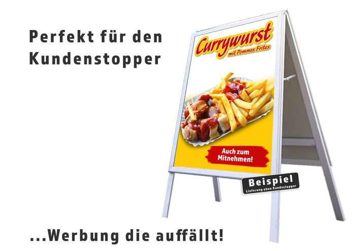 Klebefolie oder Fotokarton CURRYWURST MIT POMMES FRITES