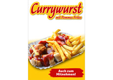 Klebefolie oder Fotokarton CURRYWURST MIT POMMES FRITES-1