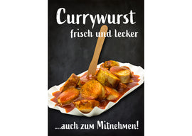 Klebefolie oder Fotokarton CURRYWURST frisch und lecker