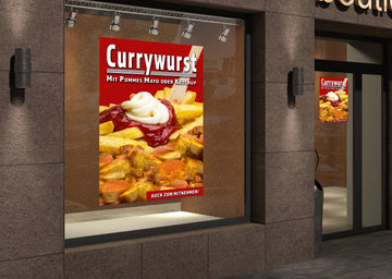 Klebefolie oder Fotokarton CURRYWURST MIT POMMES - 0