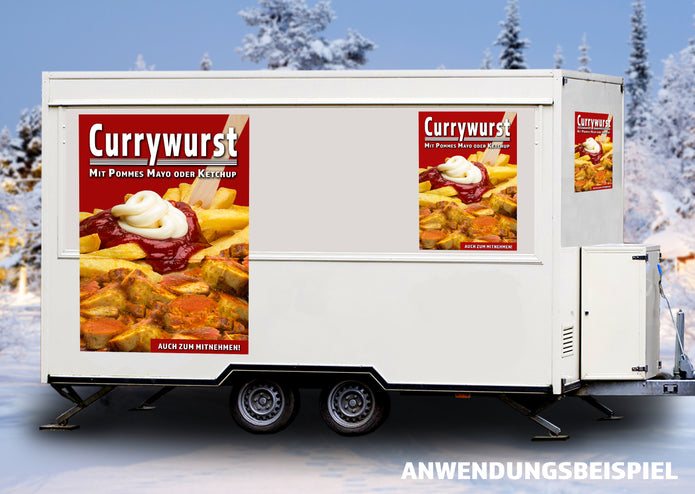 Klebefolie oder Fotokarton CURRYWURST MIT POMMES