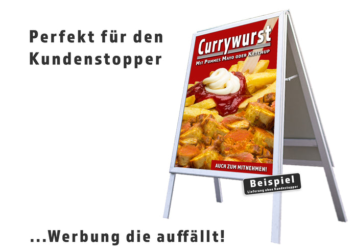 Klebefolie oder Fotokarton CURRYWURST MIT POMMES