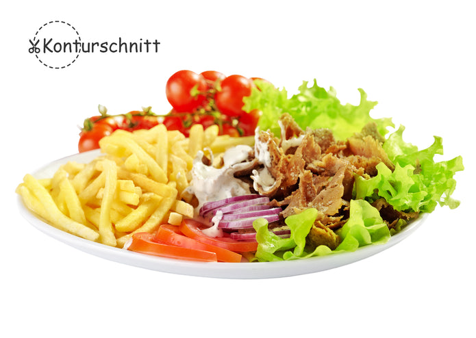 Klebefolie DÖNER MIT POMMES & SALAT Konturschnitt