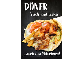 Klebefolie oder Fotokarton DÖNER frisch und lecker