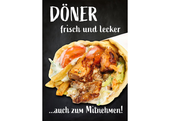 Klebefolie oder Fotokarton DÖNER frisch und lecker