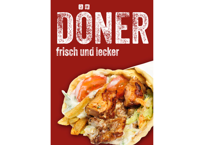 Klebefolie oder Fotokarton DÖNER frisch und lecker