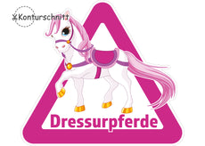 Klebefolie DRESSURPFERDE pink Konturschnitt-1
