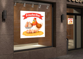 PVC-Banner oder Klebefolie FRISCHE EIER - 0