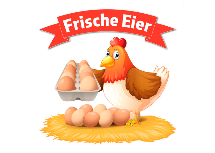 PVC-Banner oder Klebefolie FRISCHE EIER