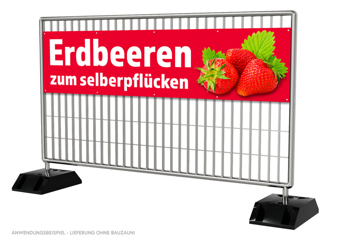 PVC-Banner oder Klebefolie ERDBEEREN ZUM SELBERPFLÜCKEN