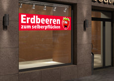 PVC-Banner oder Klebefolie ERDBEEREN ZUM SELBERPFLÜCKEN-2