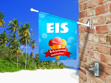 Fahne EIS - ERFRISCHEND UND LECKER inkl. Halterung - 0