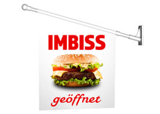 Fahne IMBISS GEÖFFNET inkl. Halterung-1