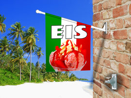 Fahne ITALIENISCHES-EIS mit Sahne inkl. Halterung - 0