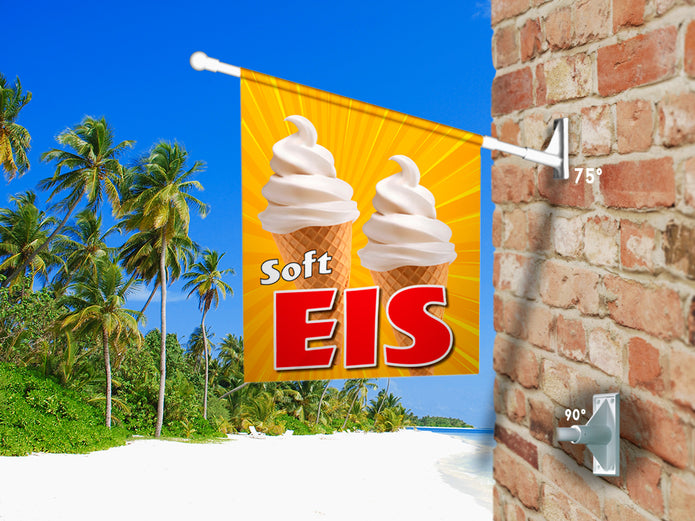 Fahne SOFTEIS Vanille inkl. Halterung