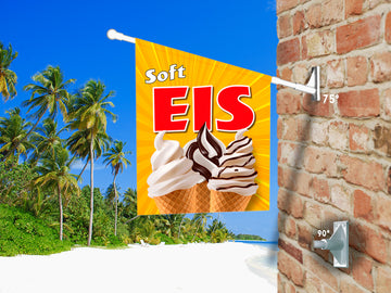 Fahne SOFTEIS Vanille mit Schokosauce inkl. Halterung - 0