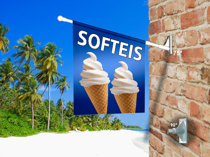 Fahne SOFTEIS Vanille inkl. Halterung