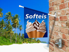 Fahne SOFTEIS Vanille mit Schokosauce inkl. Halterung - 0
