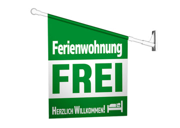 Fahne FERIENWOHNUNG FREI inkl. Halterung