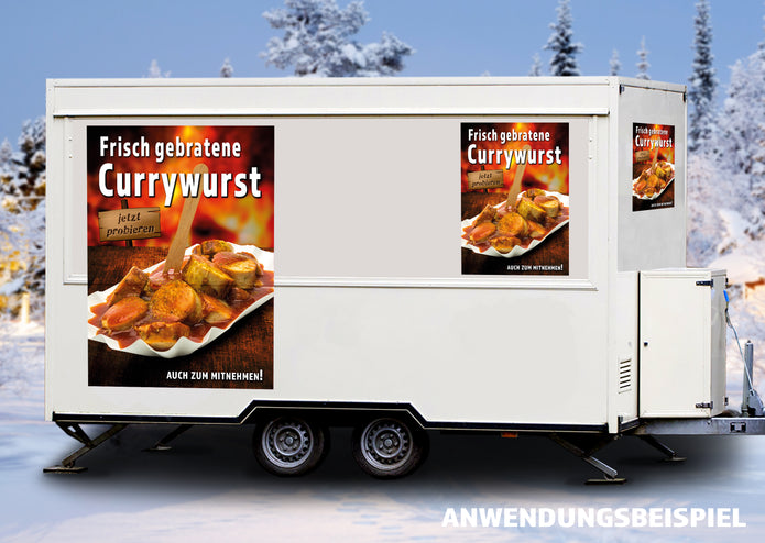 Klebefolie oder Fotokarton FRISCH GEBRATENE CURRYWURST