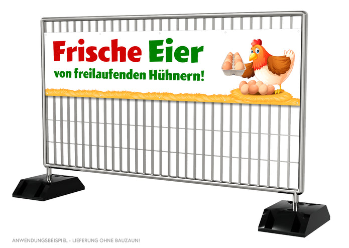 PVC-Banner oder Klebefolie FRISCHE EIER VON FREILAUFENDEN HÜHNERN