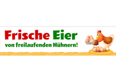 PVC-Banner oder Klebefolie FRISCHE EIER VON FREILAUFENDEN HÜHNERN-1